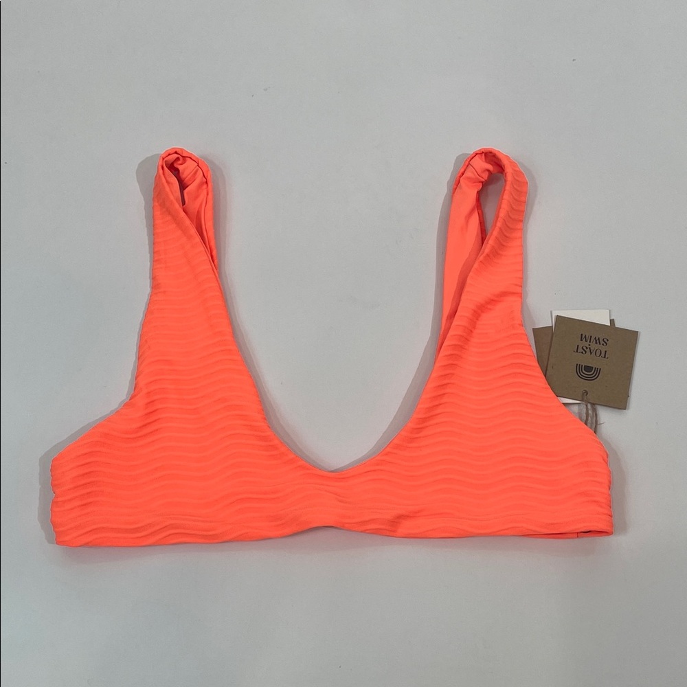 NWT Toast Swim Scoop Bikini Top Size S In Tangelo Wave